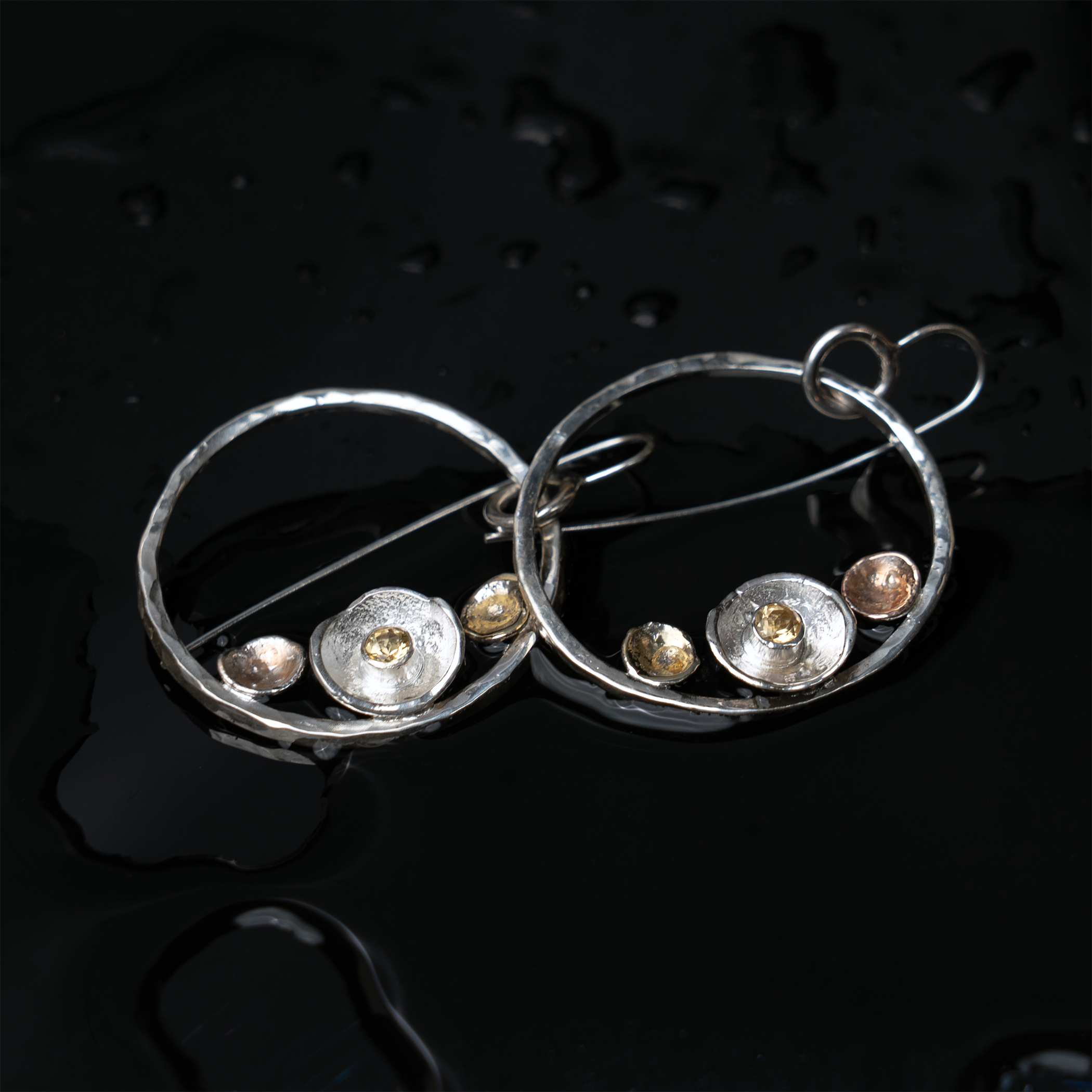 Pebbles on the Beach Citrine Earrings