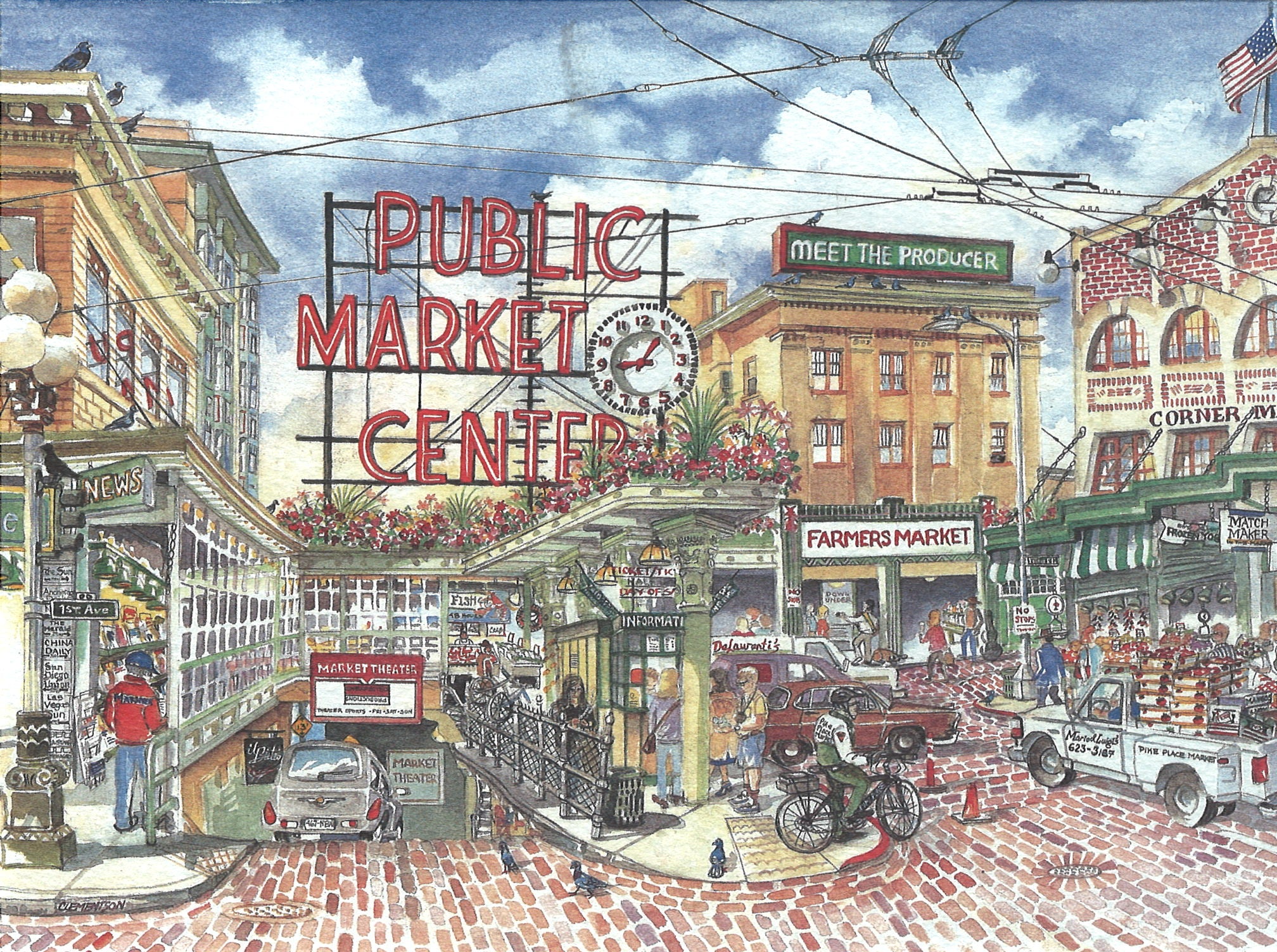Pike Place Market Greeting Card