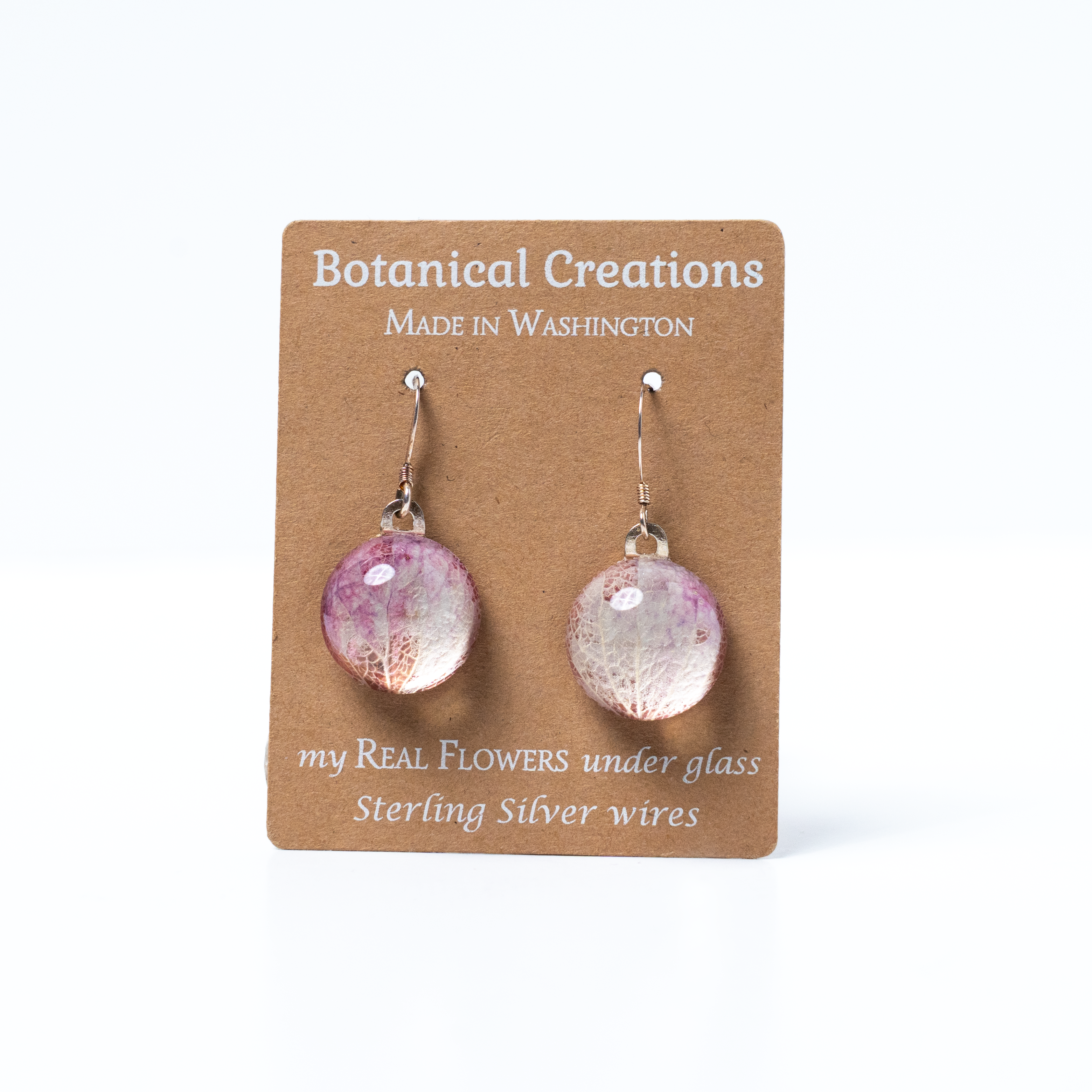 Pink Hydrangea Ombre Dangle Earrings by Botanical Creations