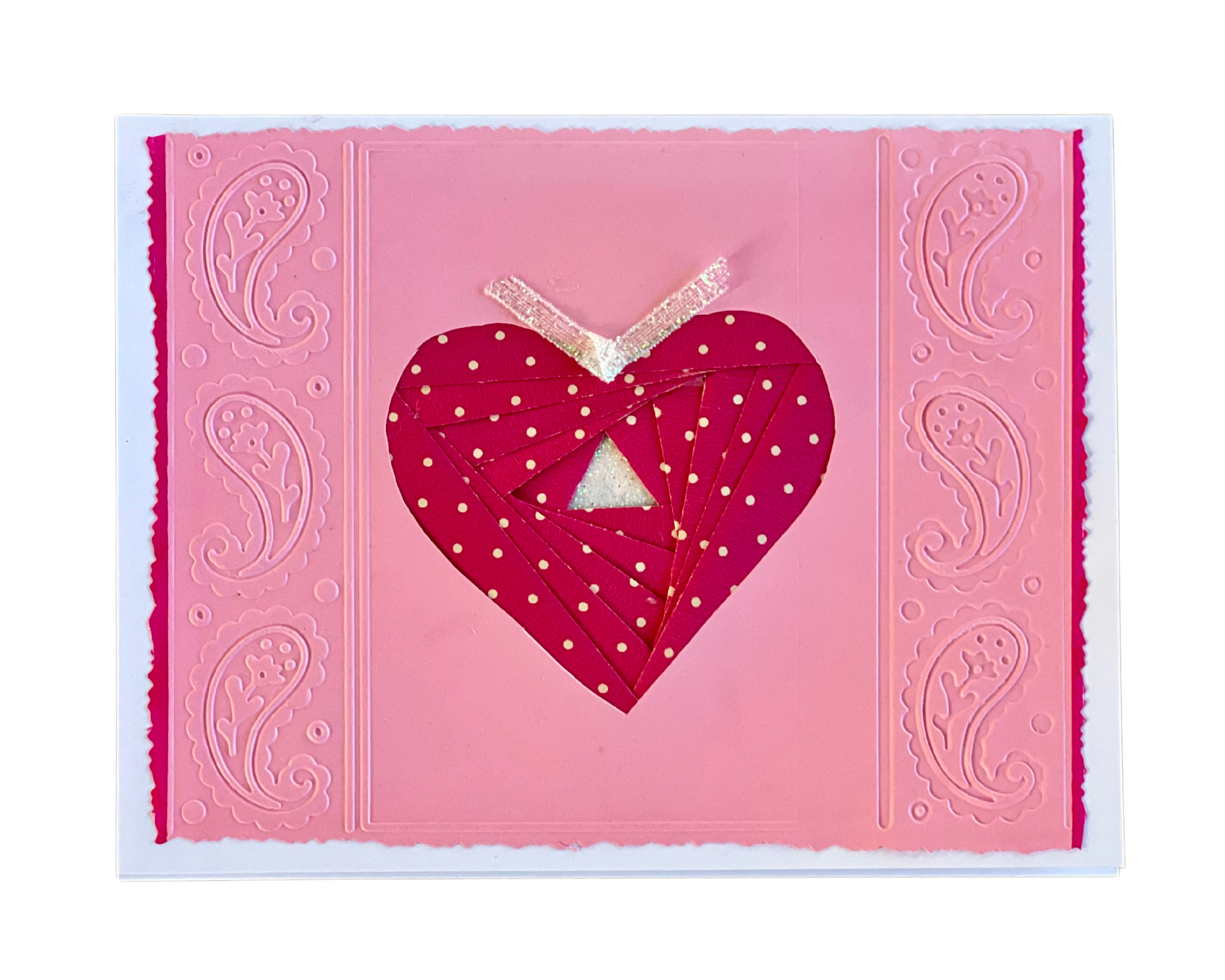 5x7 Heart Valentine with Embossed Design by Helen Hecker