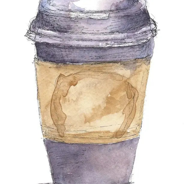 Purple Coffee Greeting Card