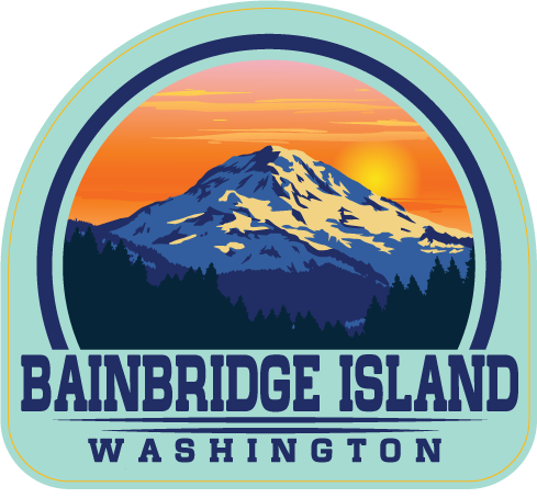 Mt Rainier View Bainbridge Island WA Sticker