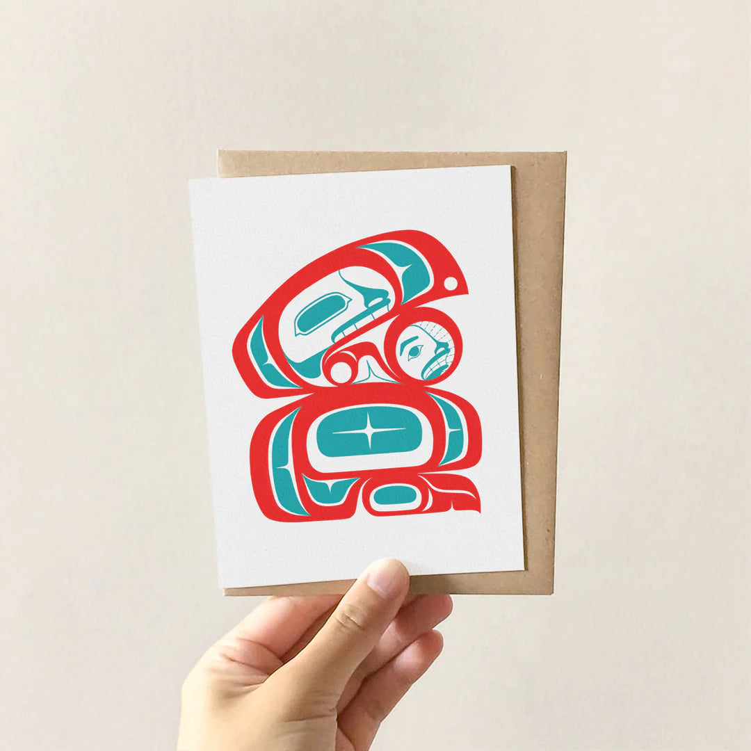 Raven Holding Moon Greeting Card