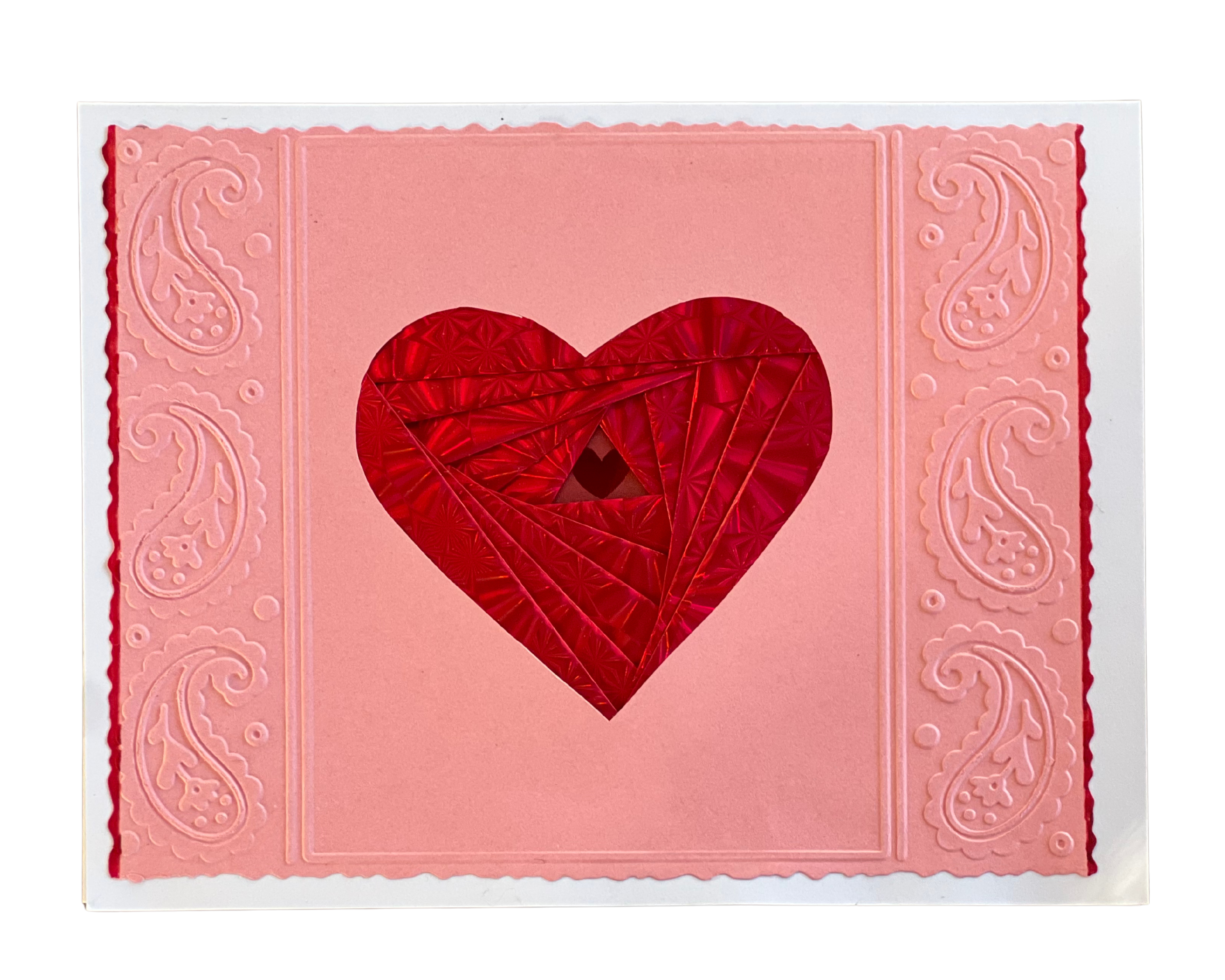 5x7 Heart Valentine with Embossed Design by Helen Hecker