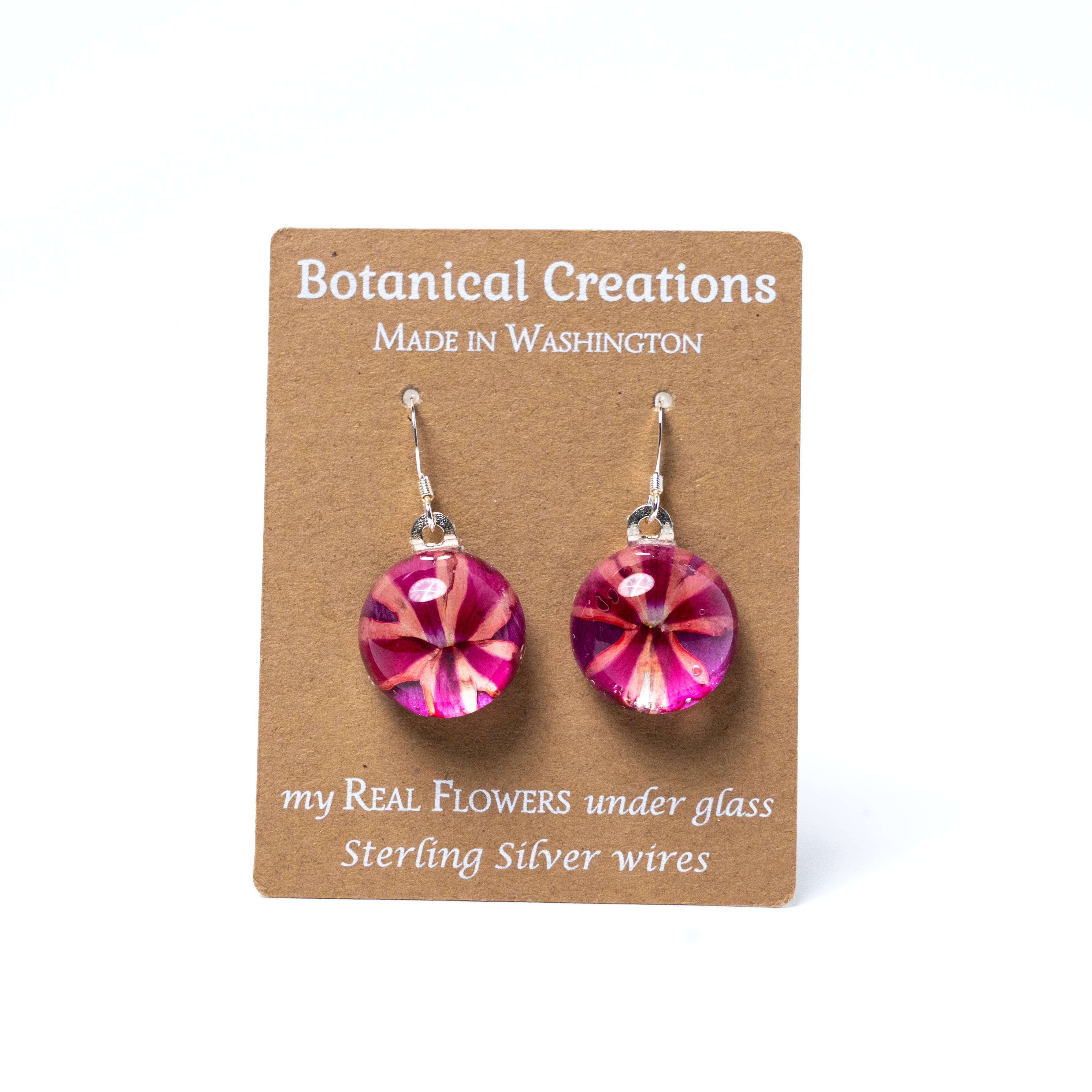 Rose Petal + Verbena Dangle Earrings by Botanical Creations