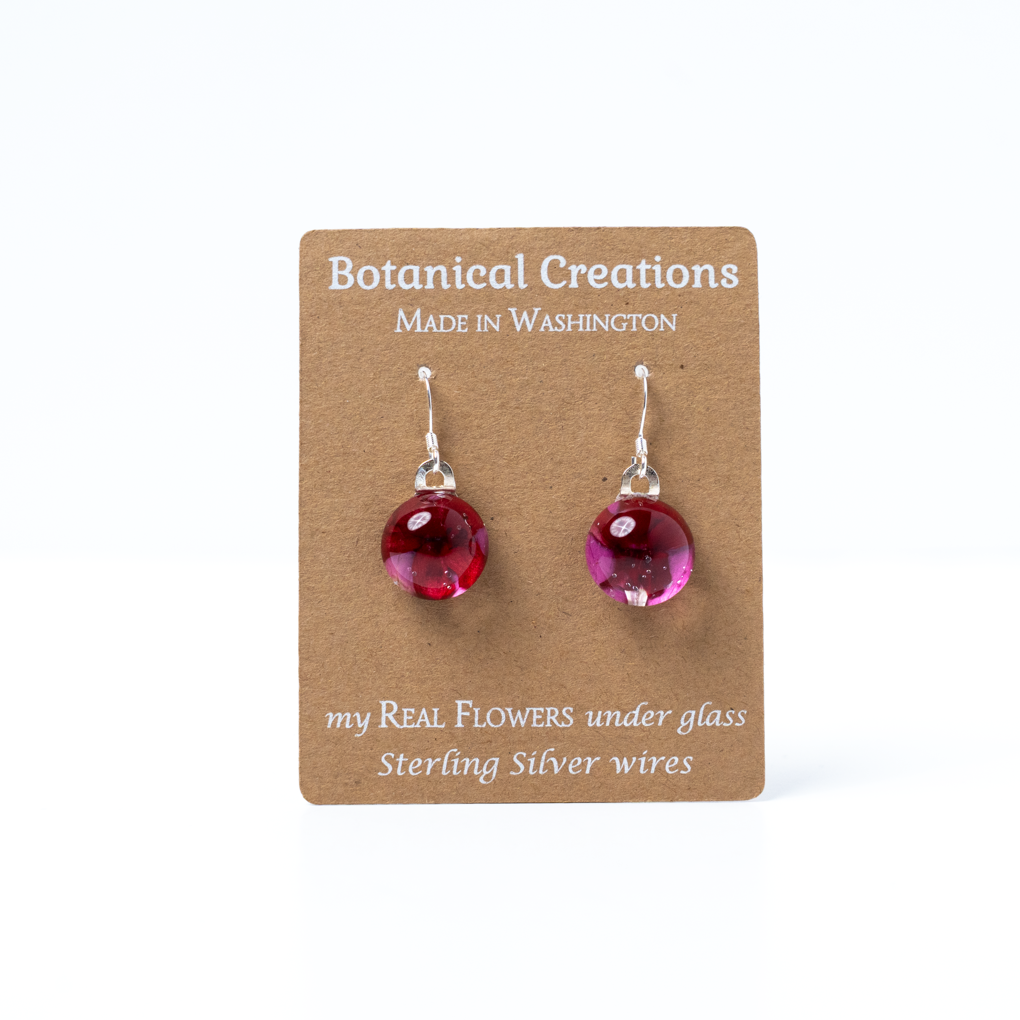 Rose Petal + Verbena Dangle Earrings by Botanical Creations
