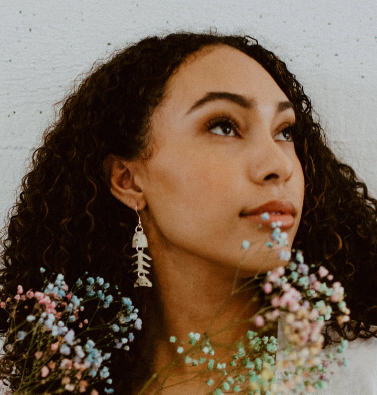 Salmon Ghost Dangle Earrings