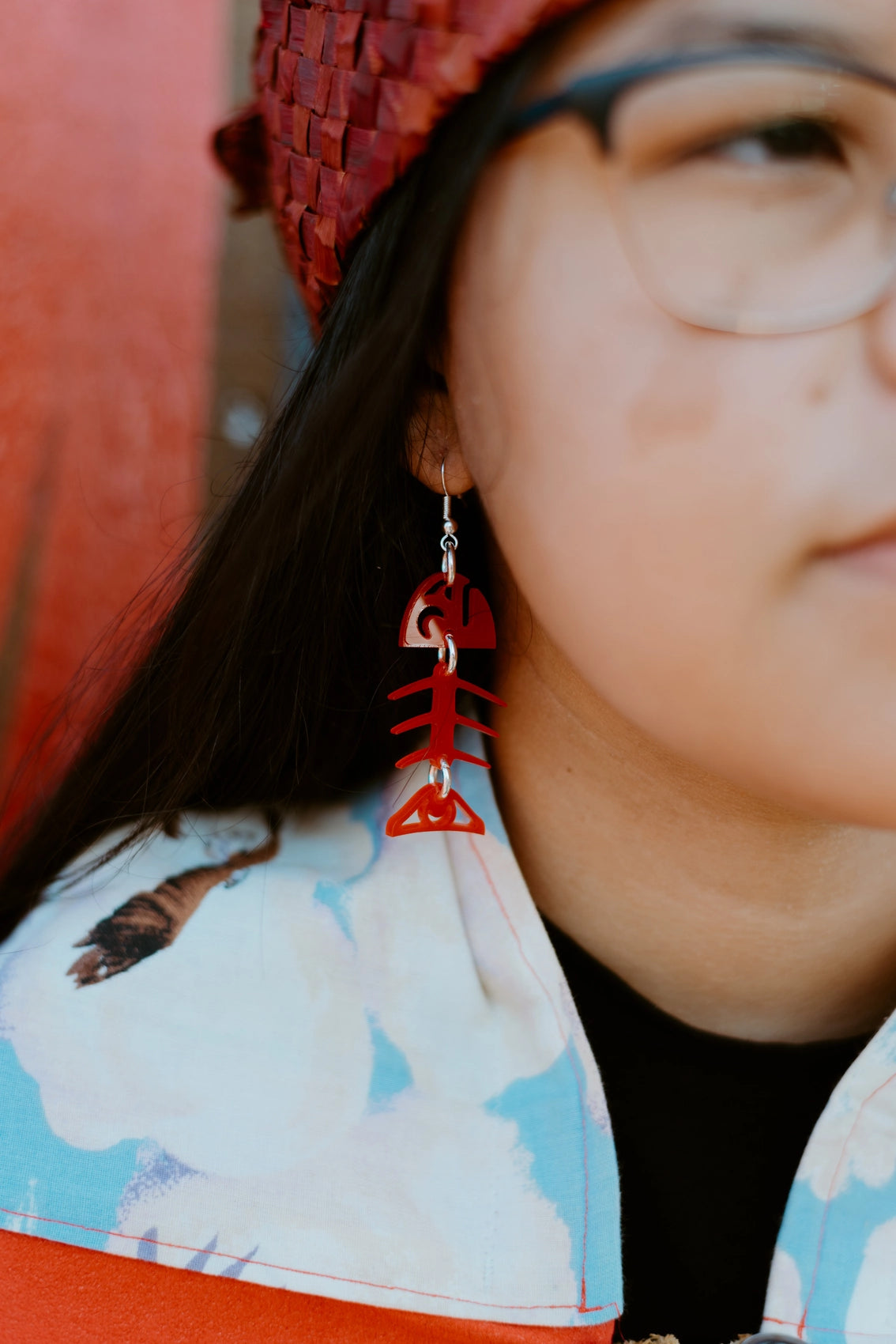Salmon Ghost Dangle Earrings