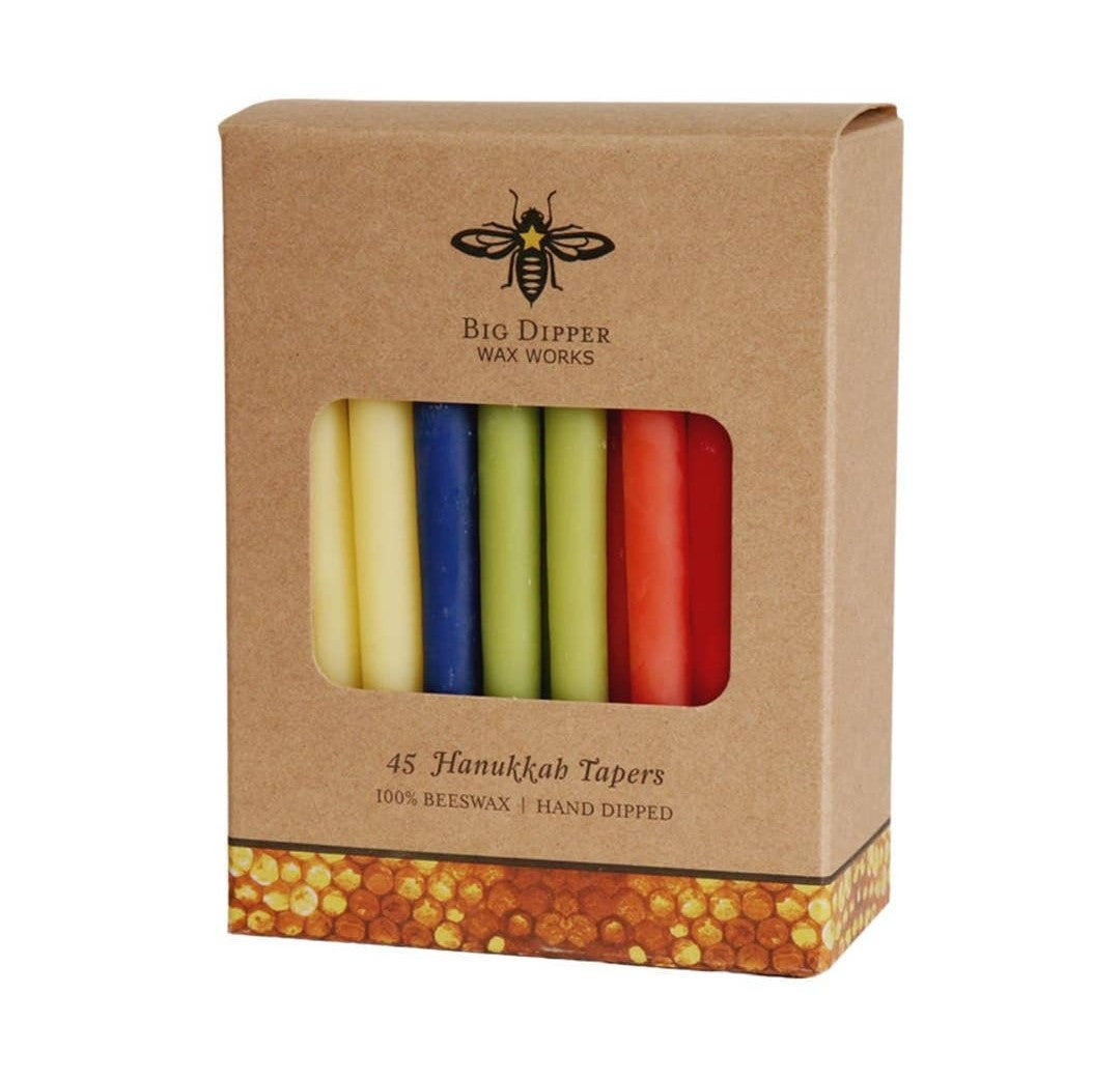 Hanukkah Beeswax Taper Multi-Color Candles