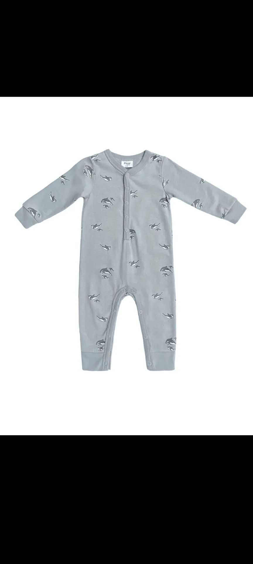PNW Baby Snap Romper- Orcas