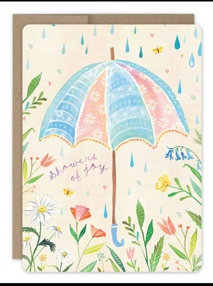 Umbrella Quilt Baby Shower Card