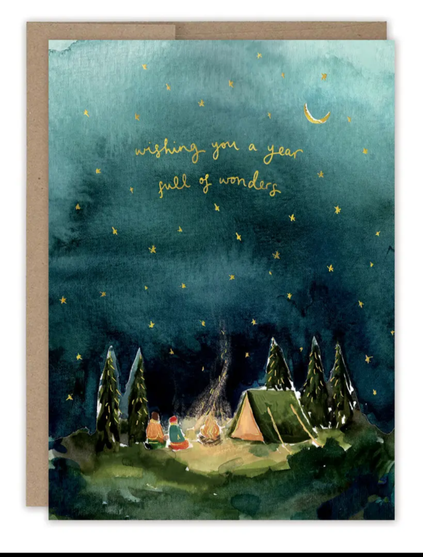 Starry Night Camping Birthday Card