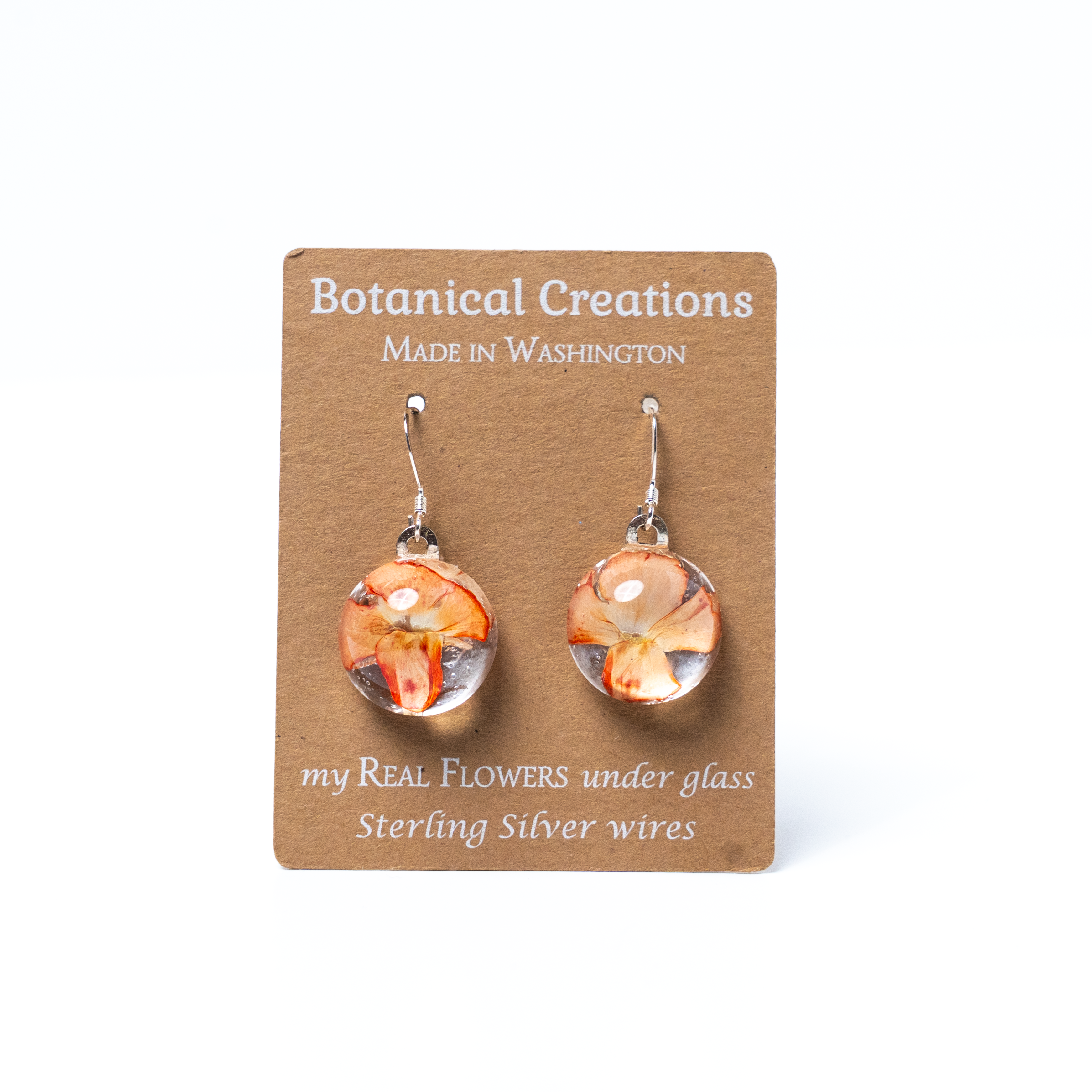 Summer Verbena Peachy Dangle Earrings by Botanical Creations