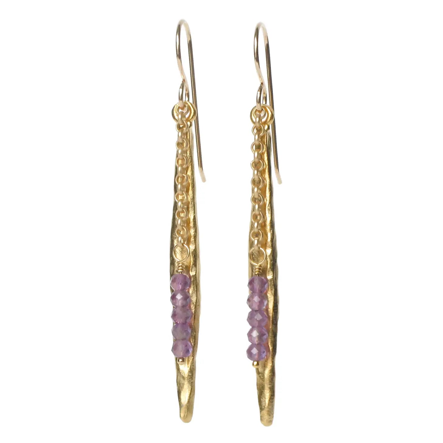 Sydney Gold Earrings - Amethyst