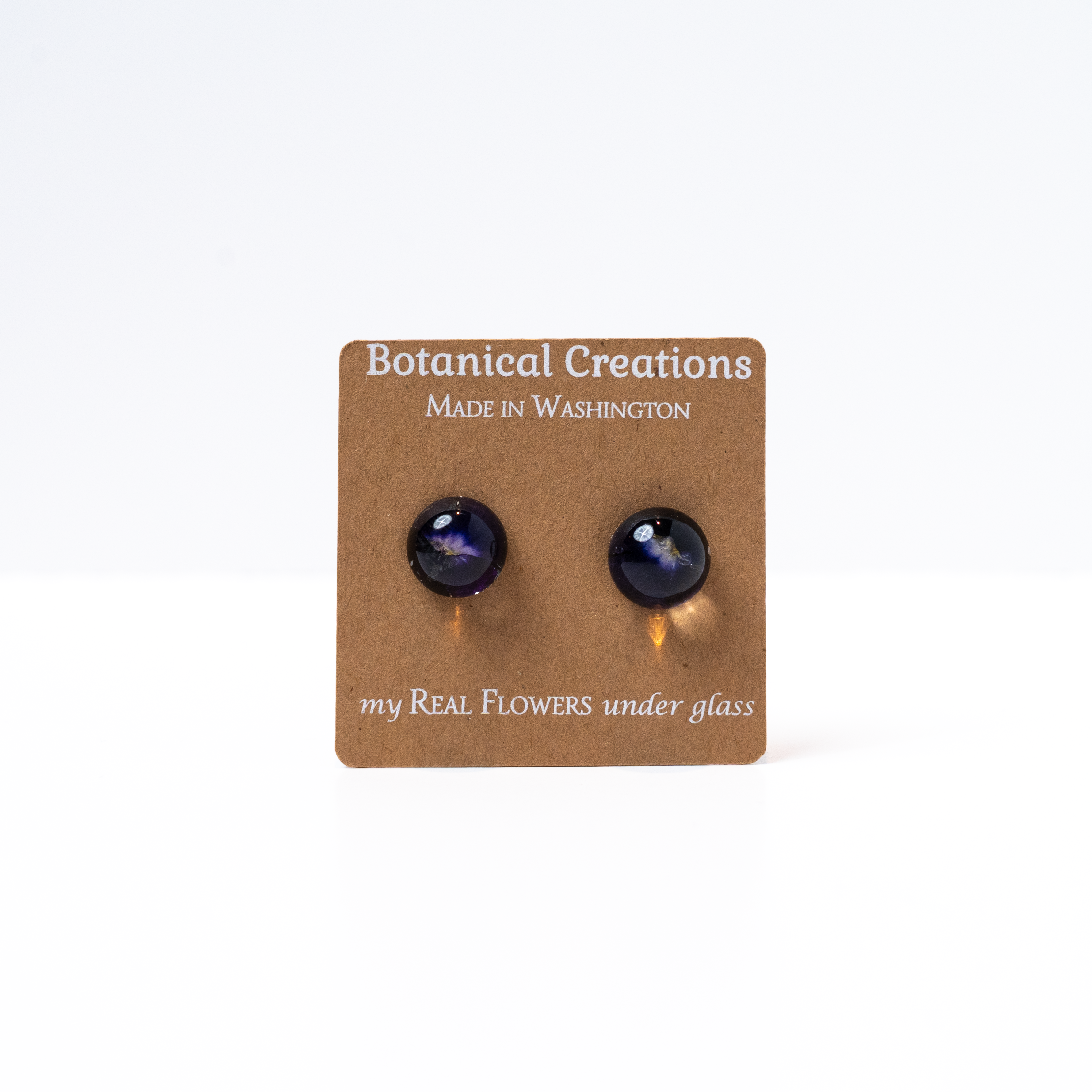 Purple Verbena Round Stud Earrings by Botanical Creations