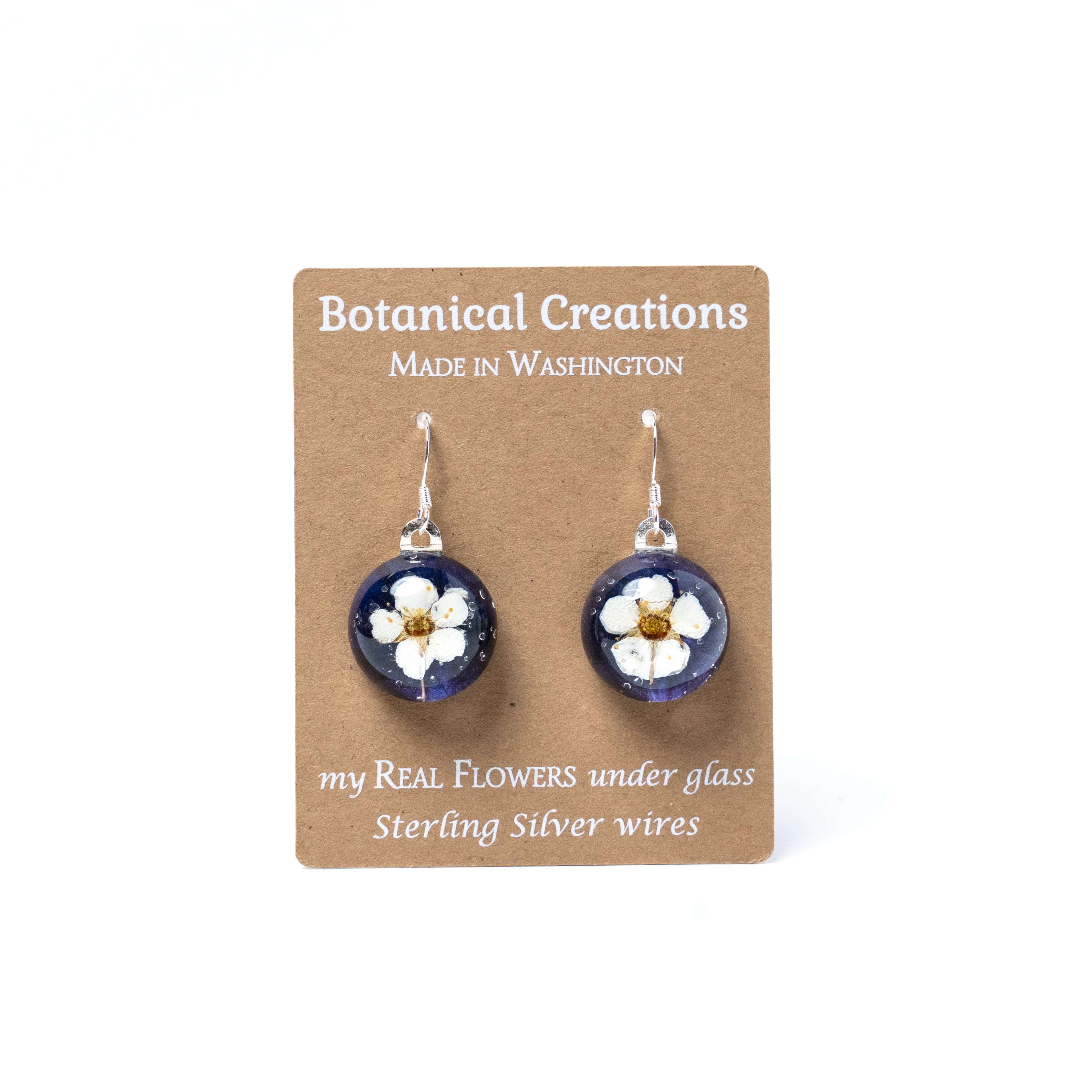 Verbena + Spirea Dangle Earrings by Botanical Creations