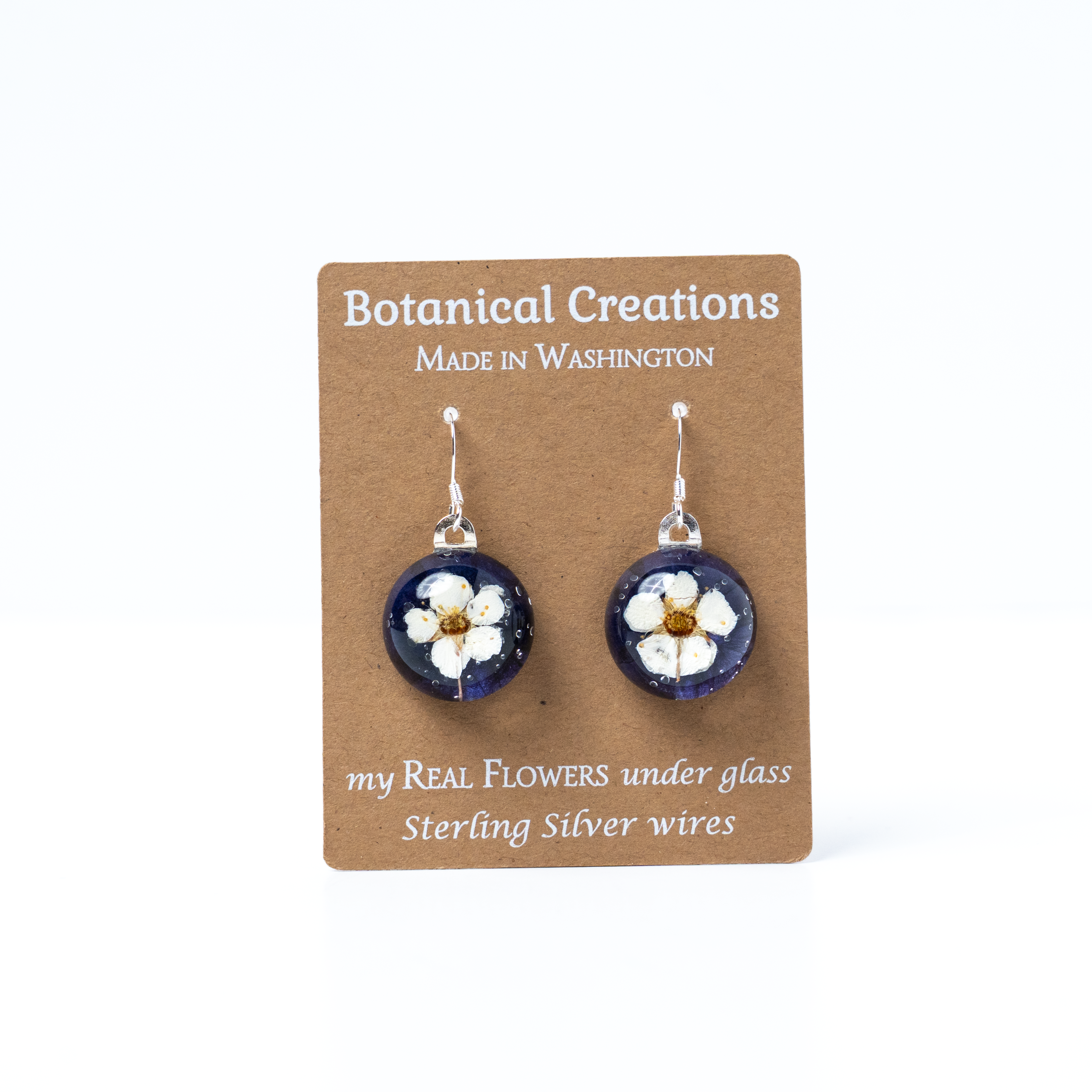 Verbena + Spirea Dangle Earrings by Botanical Creations