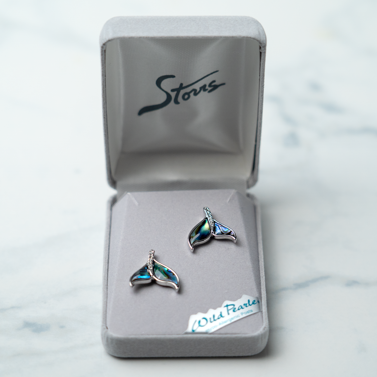 Whale Tail Sparkle Earrings