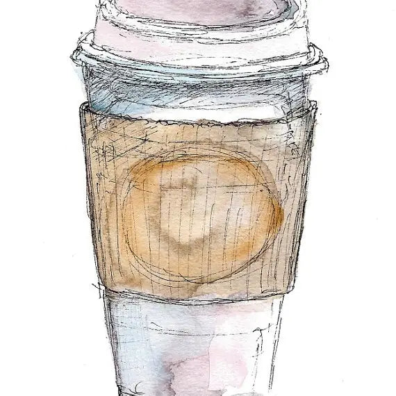 White Coffee Greeting Card.