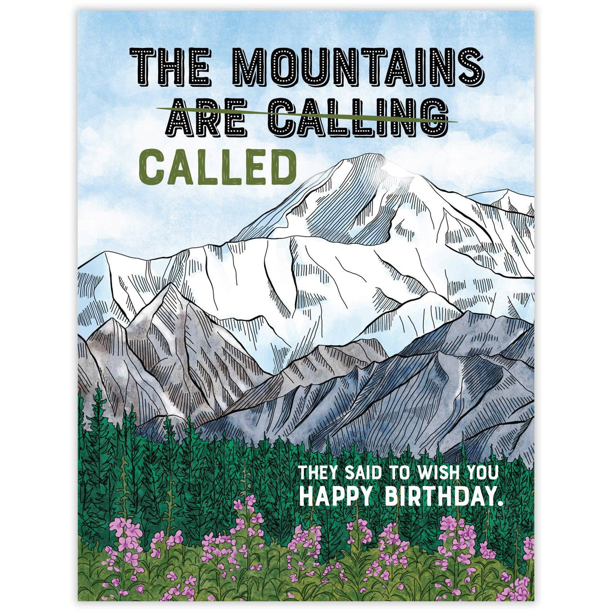 Mountains Called - Recycled Birthday Card for Outdoor Adventurers
