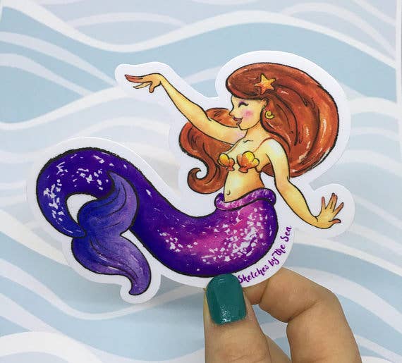 Violet Mermaid Sticker