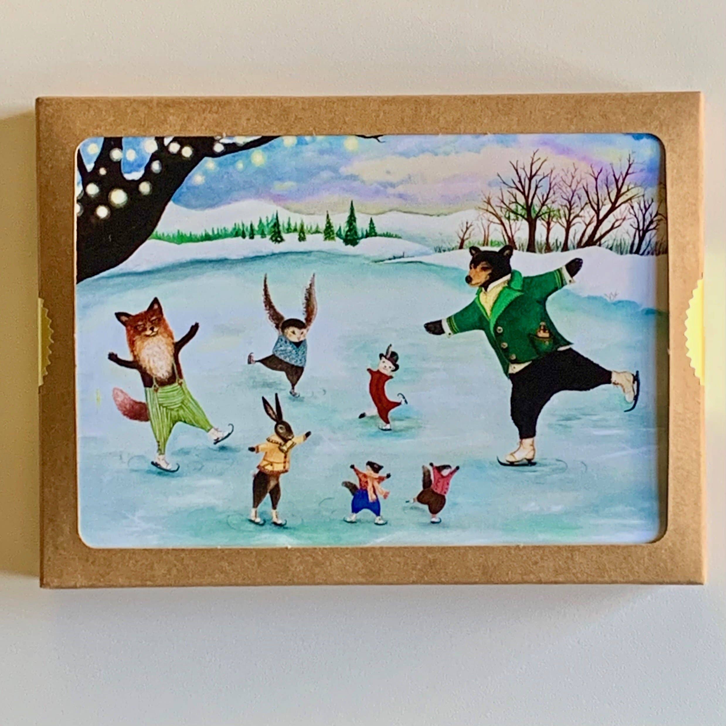 "A Wondrous Whirl" Boxed Holiday Christmas Cards / Sets of 6 or 12: Set of 6
