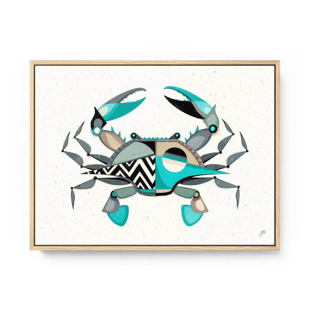 Blue Crabby - WHLSL Print: Unframed / 12x9 / Bamboo Paper