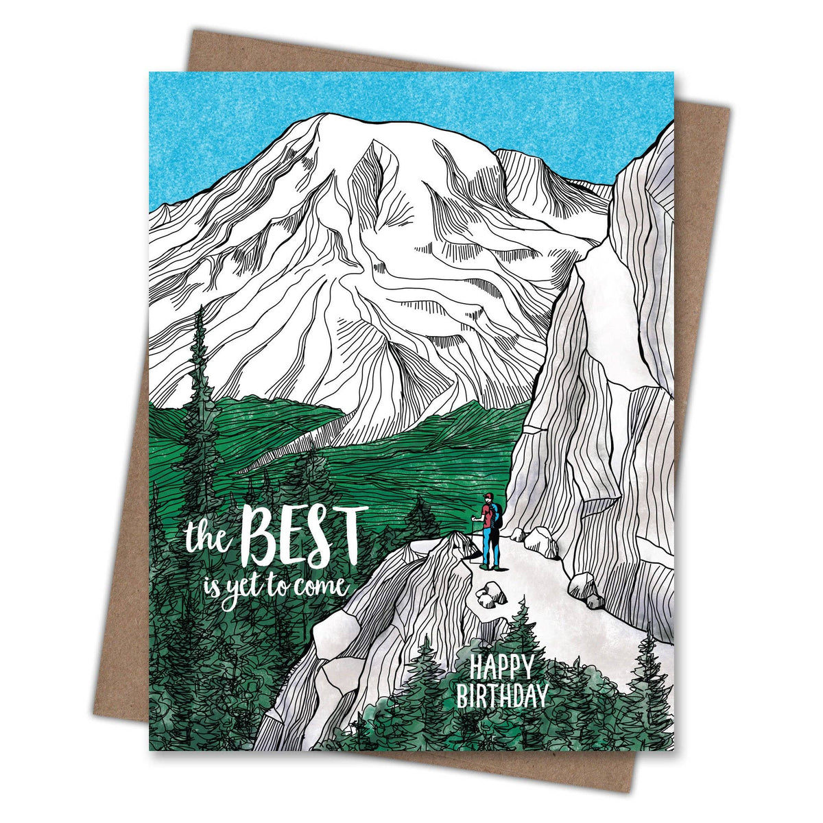 Best is Yet to Come - Recycled Birthday Card for Hikers