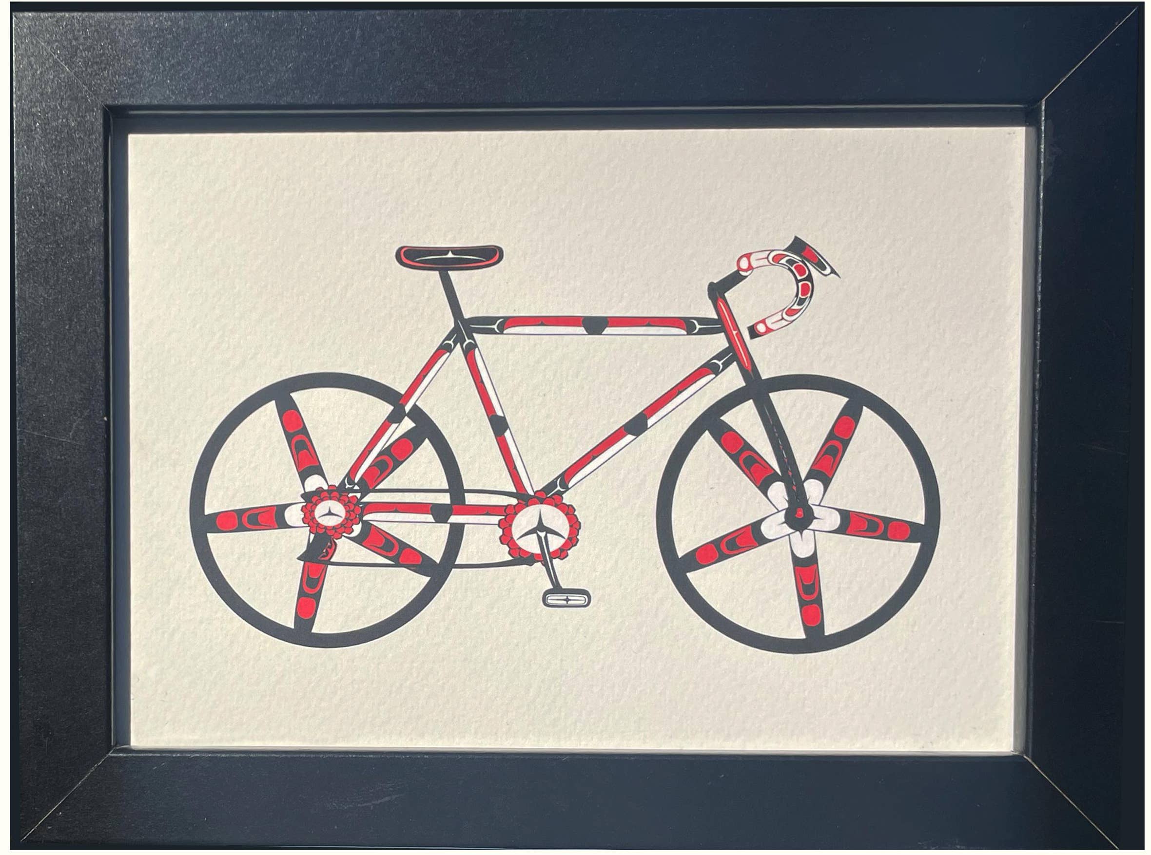 PNW Native American Bicycle 5"x7" Letterpress Print