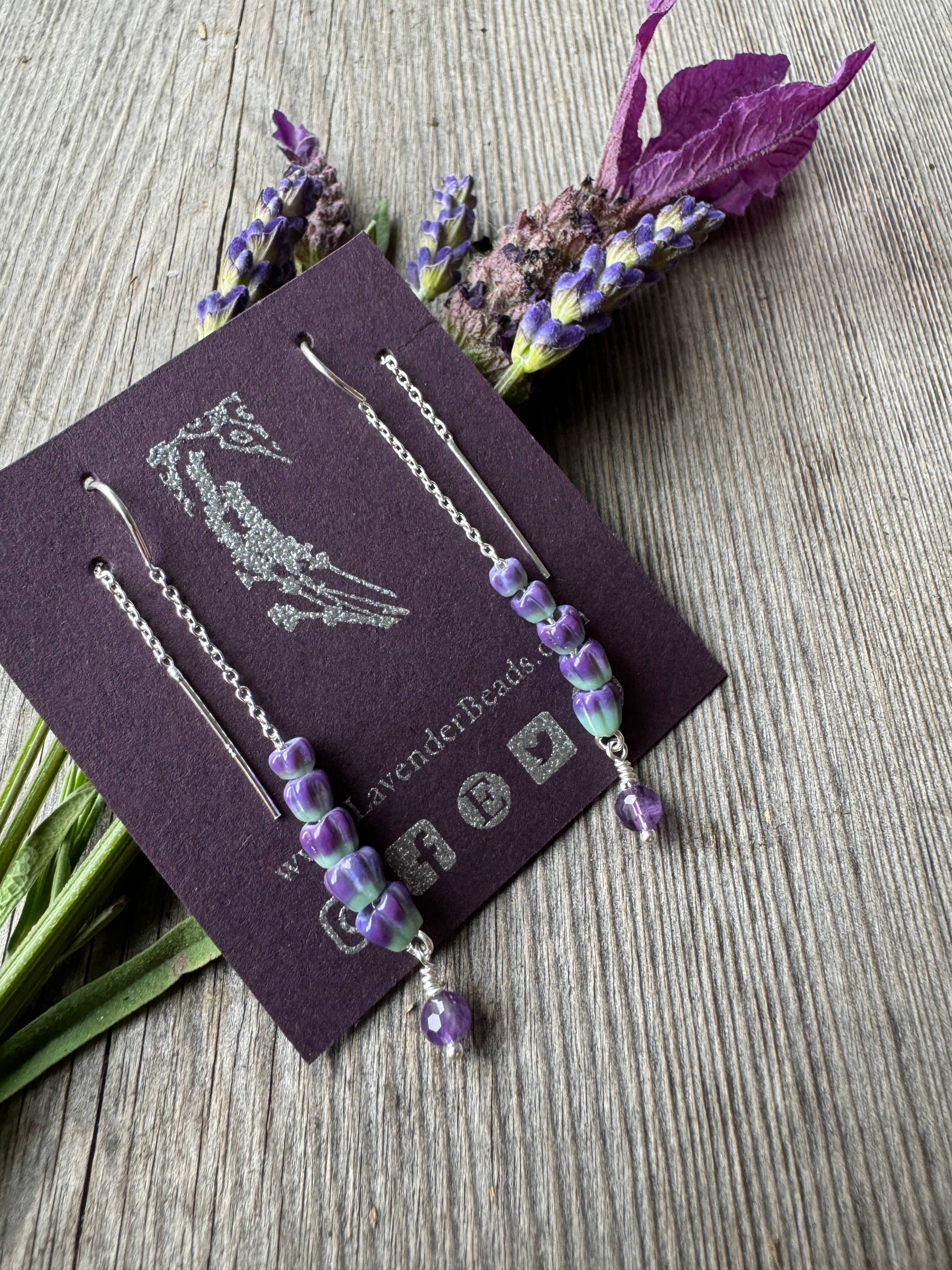 Lavender Threader Earrings