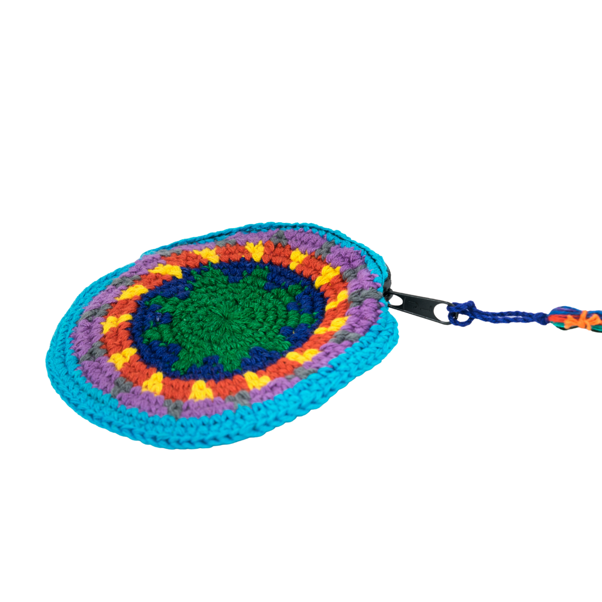 Moon Crochet Hacky Sack Knit Multicolor Handmade Coin Purse