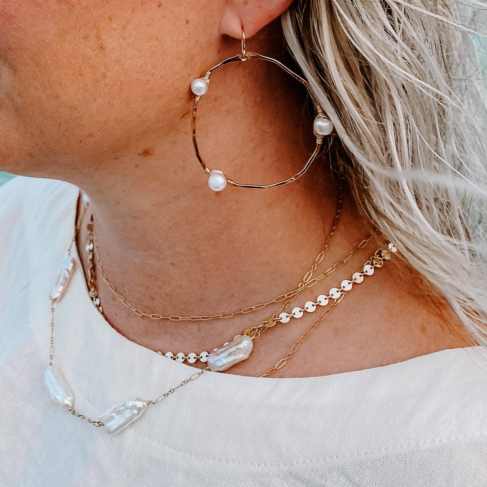 Five Island Necklace: 16" / 14k Gold Fill