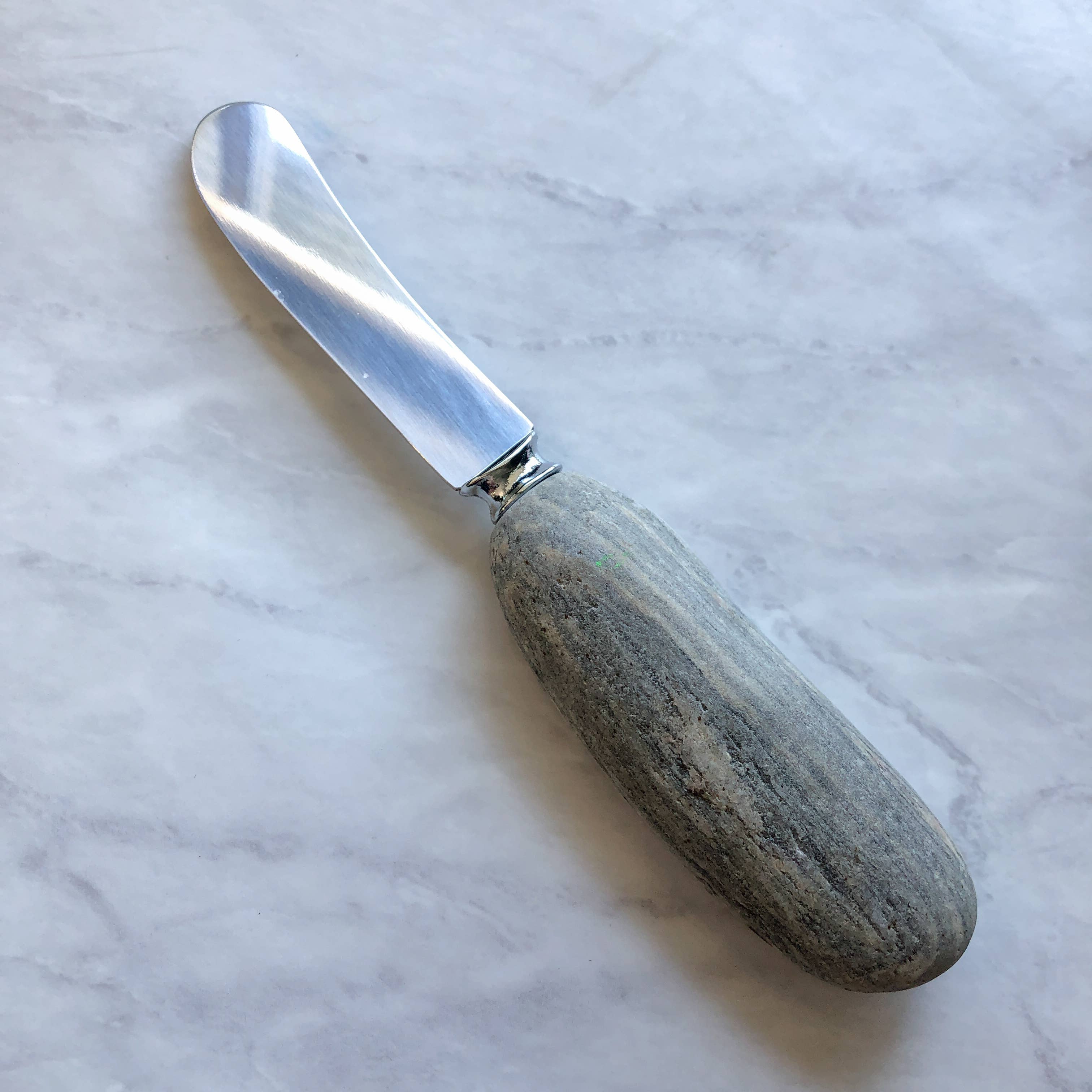 Ergonomic Stone Cheese Spreader