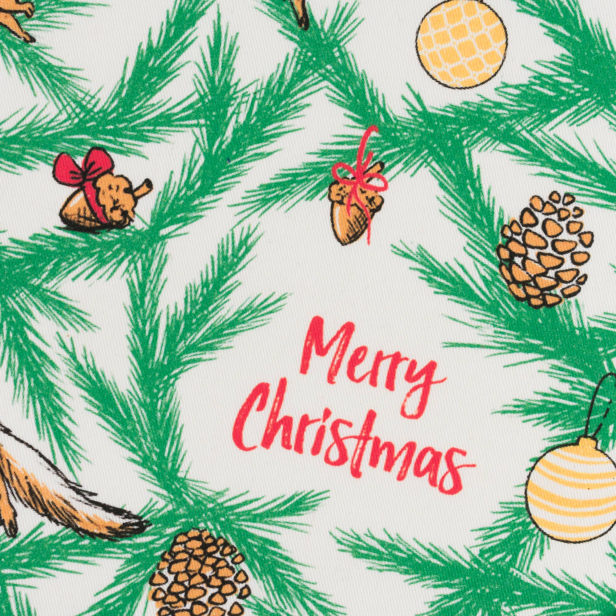 Squirrels Holiday Tea Towel