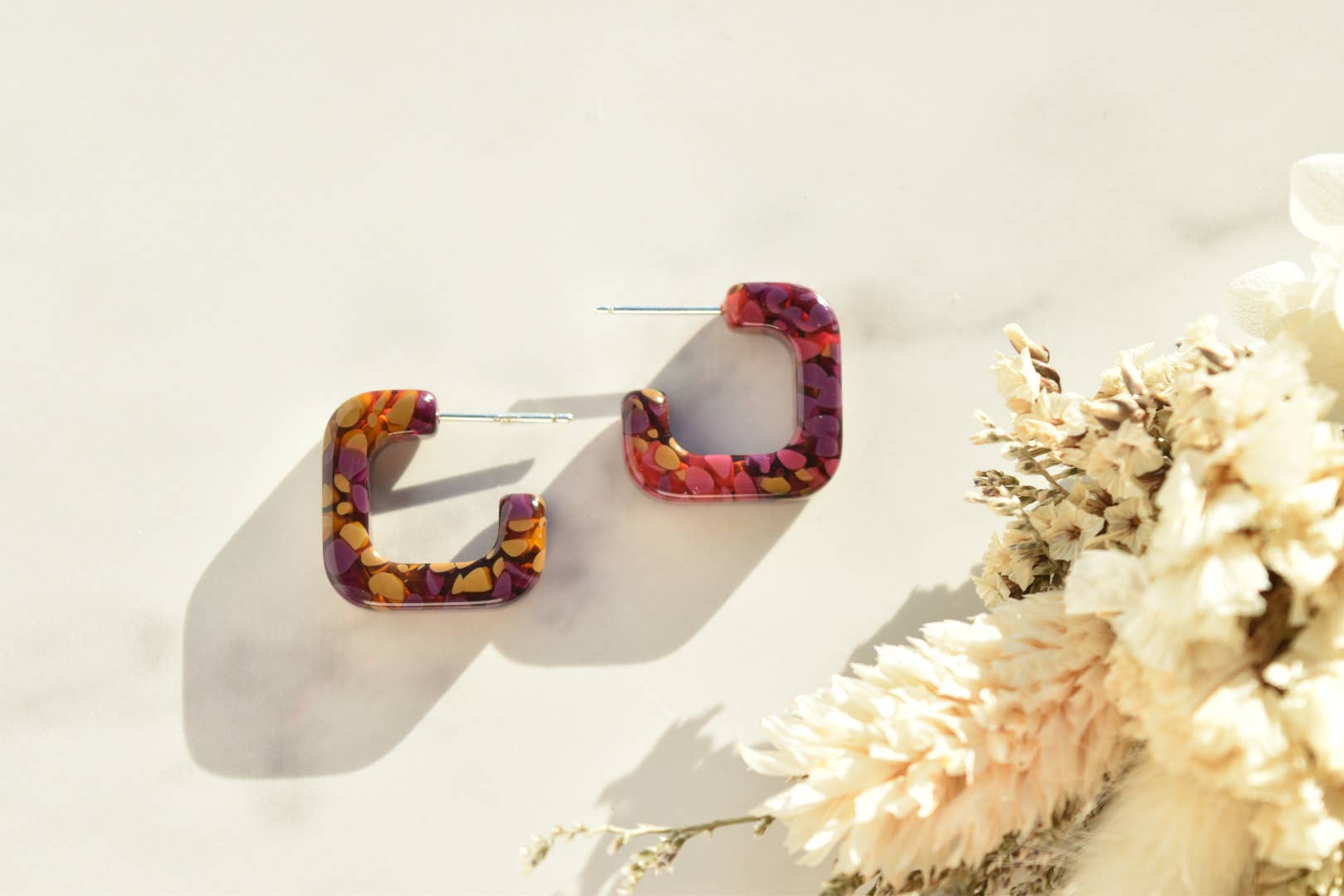 Mini Geo Hoops Collection: Purple Bloom