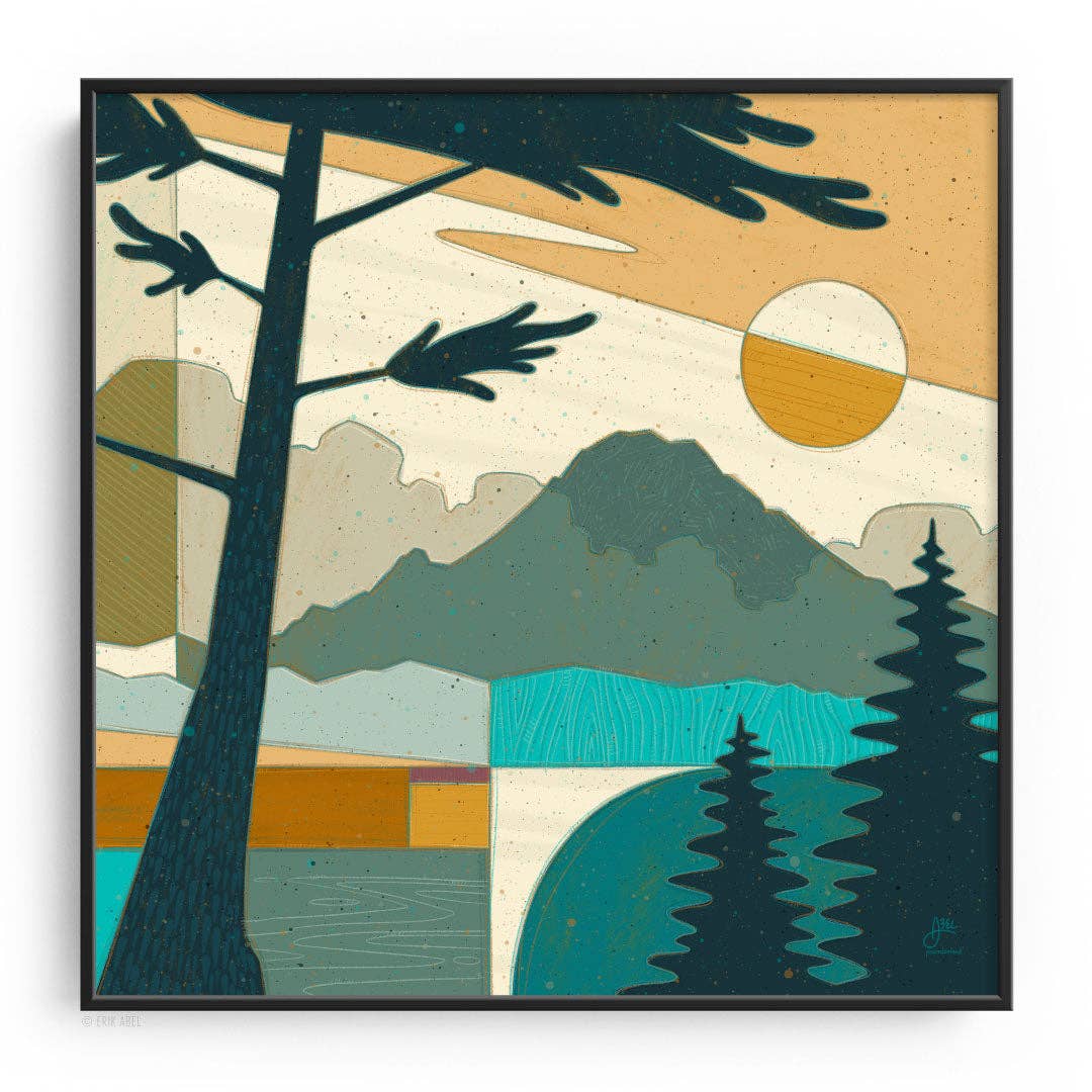 Pnwonderland: Rainier - WHLSL Print: ChromaBlock / ChromaBlock Black / 12x12