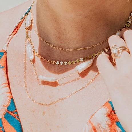 Five Island Necklace: 16" / 14k Gold Fill