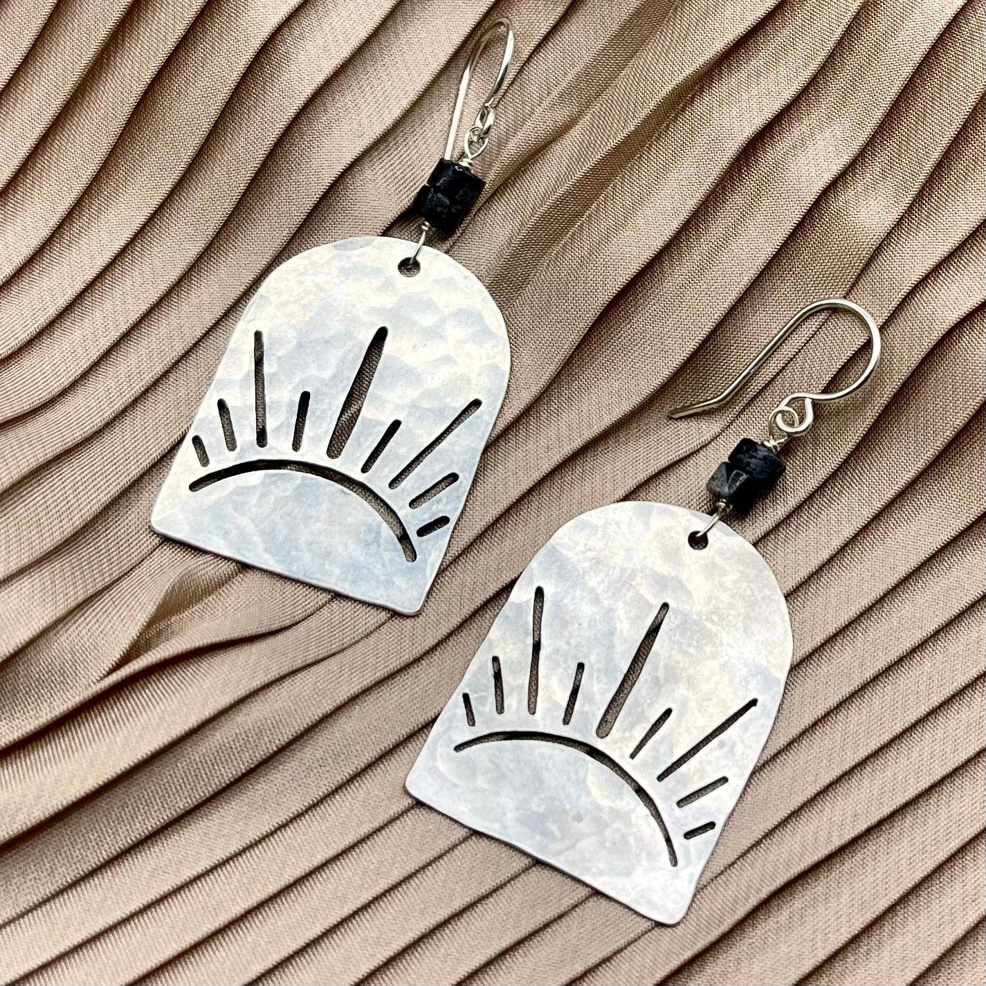 Sunshine Earrings with African Turquoise