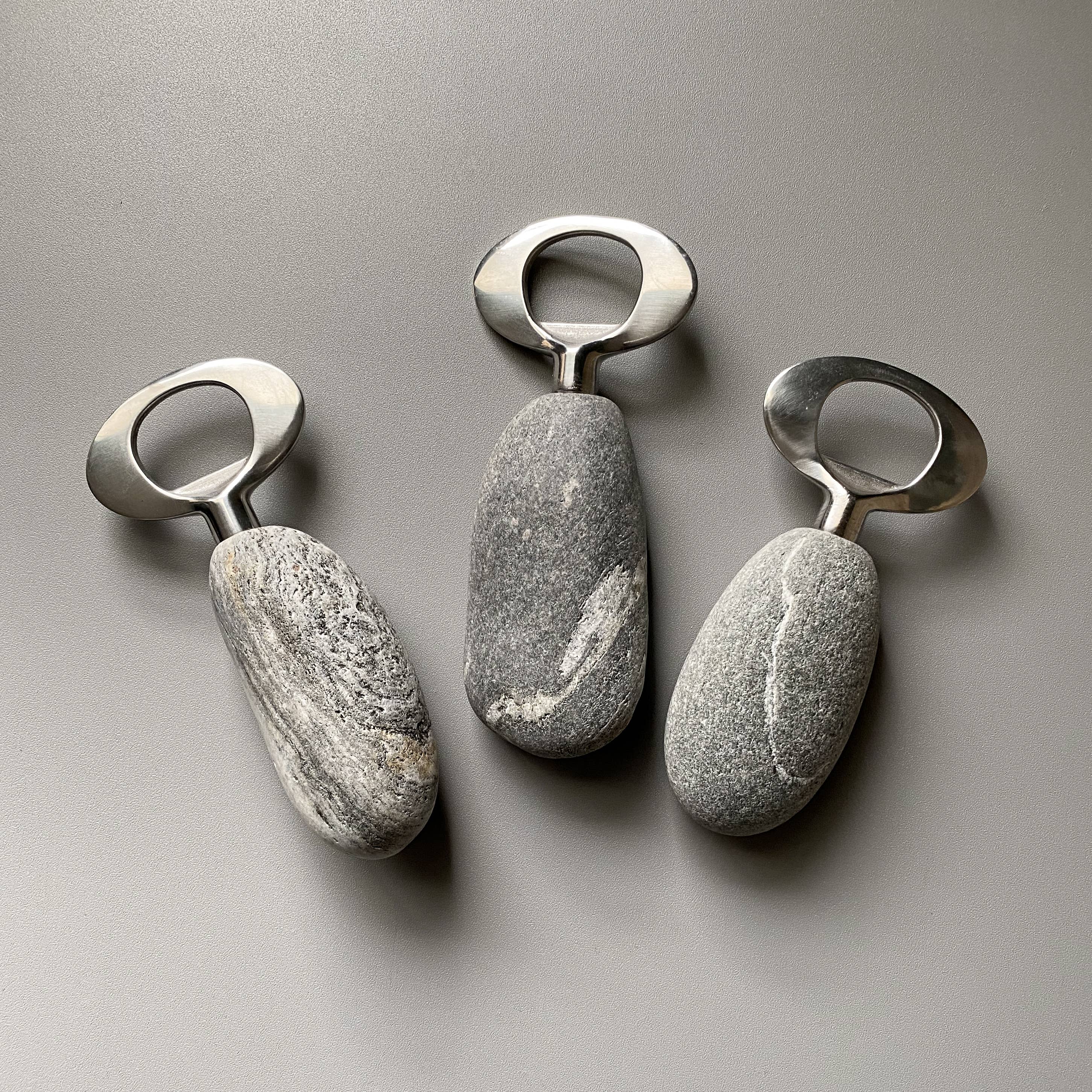 Nature-Inspired Stainless Steel Stone Bottle Opener
