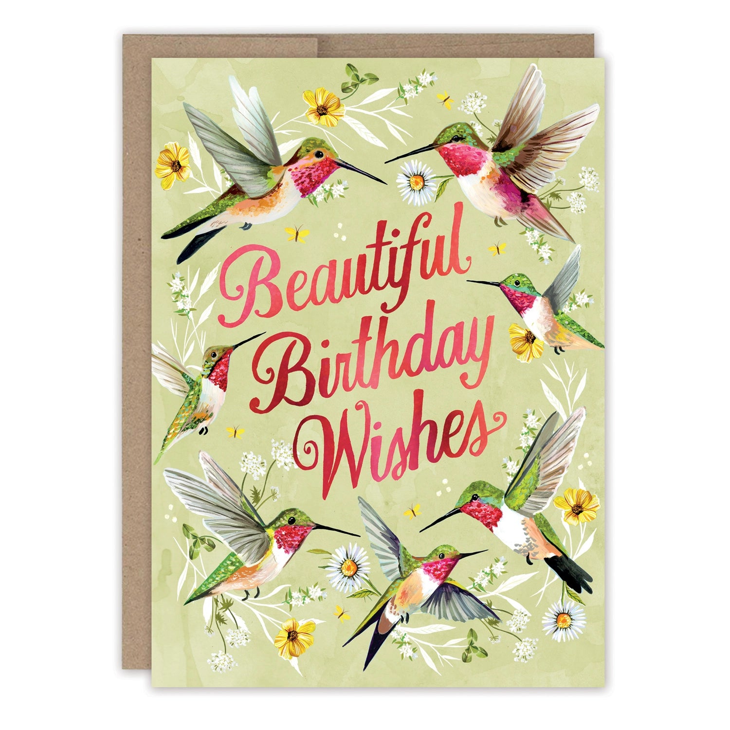 Hummingbirds Beautiful Wishes Birthday Card