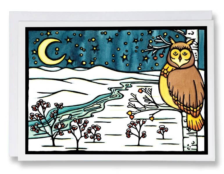 Greeting Card Winter Owl