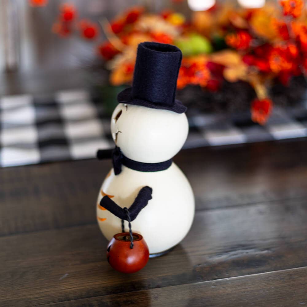 Hand-Crafted Skeleton Gourd - Skully Miniature & Basket