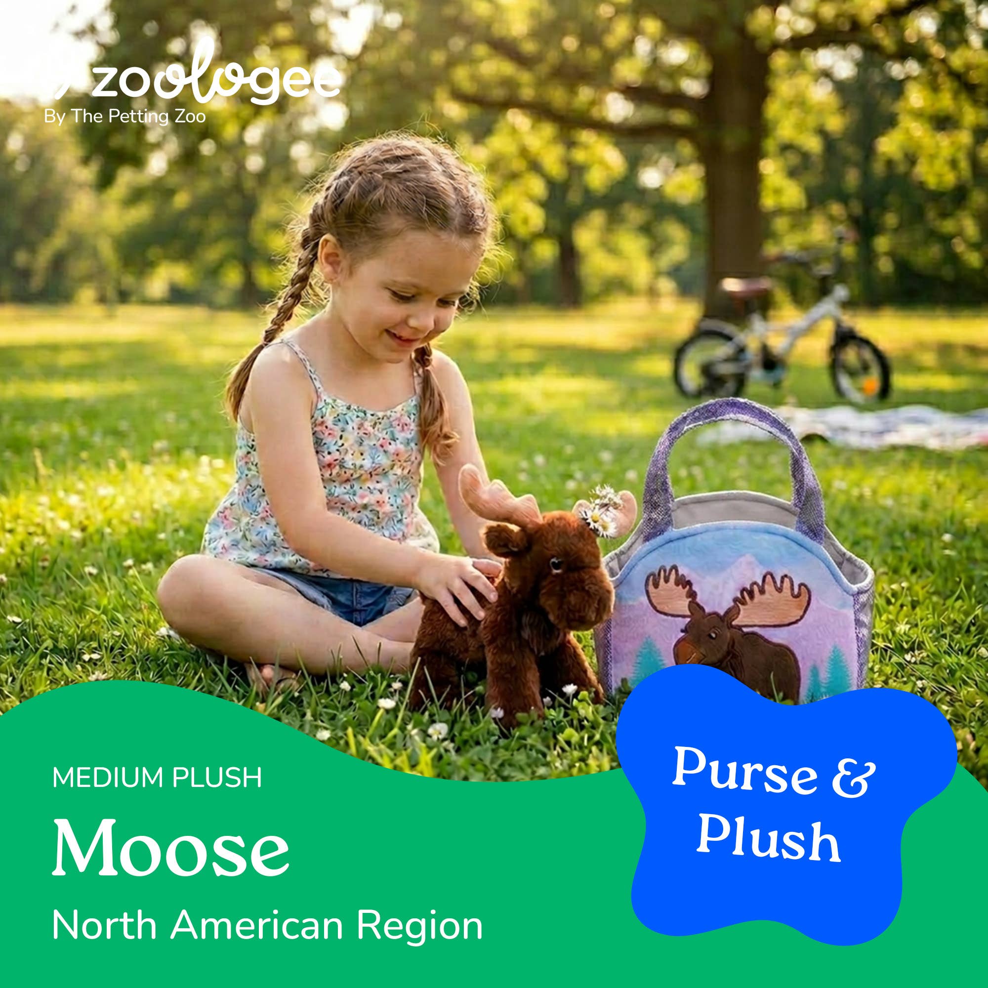 Plush Animal Set with Purse - Moose
