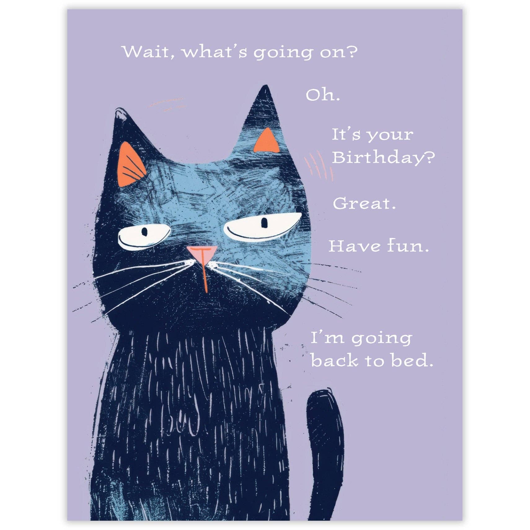 Cranky Cat Birthday Card