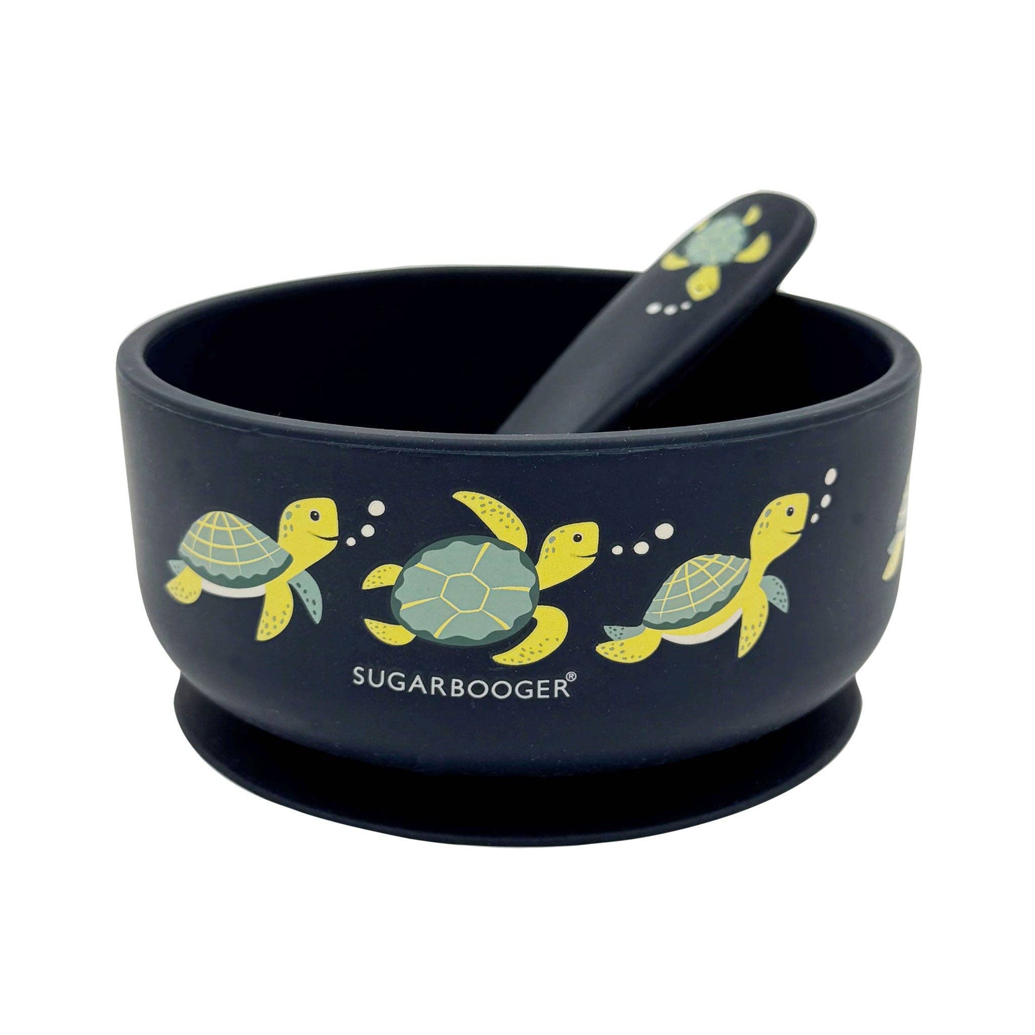 Fresh & Messy Silicone Suction Bowl & Spoon Set | Sea Turtle