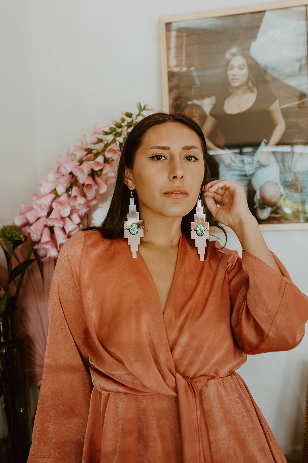 Mesa Earring: Cream/Terracotta