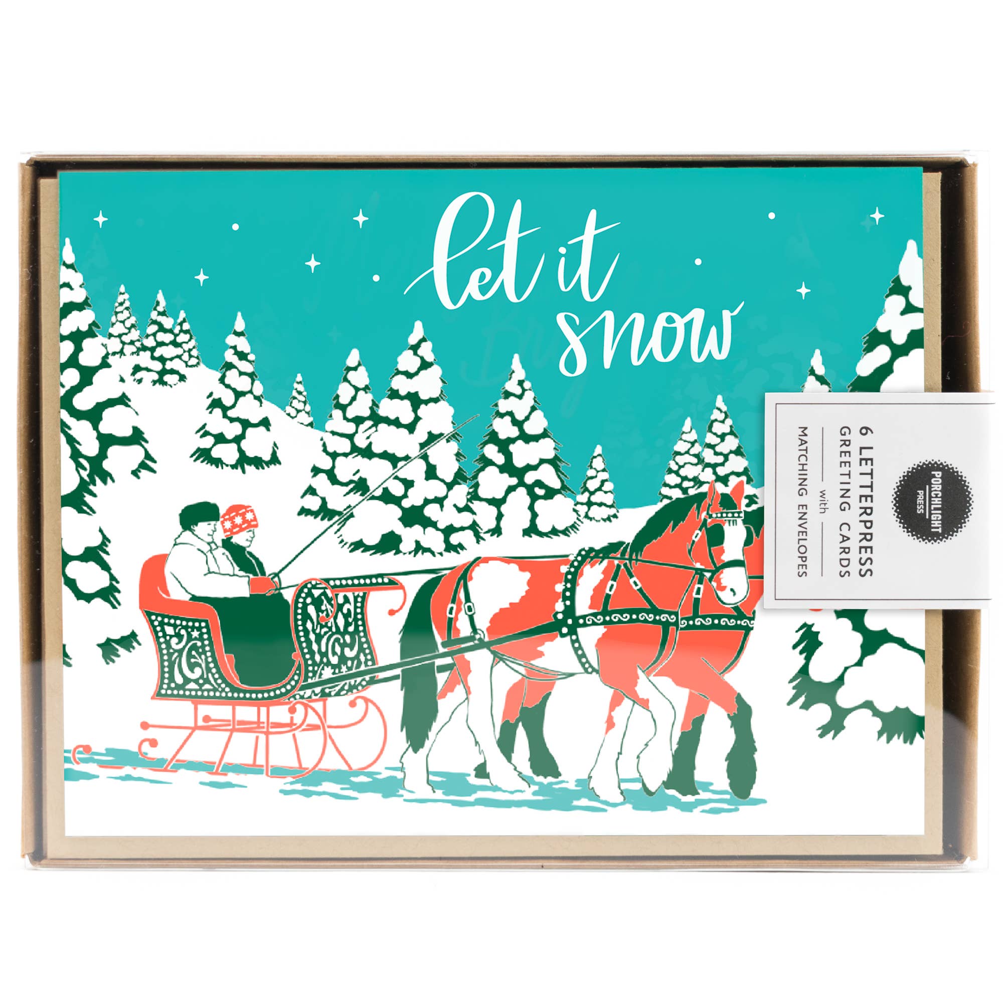 Vintage Holiday Carriage Ride: Single Card