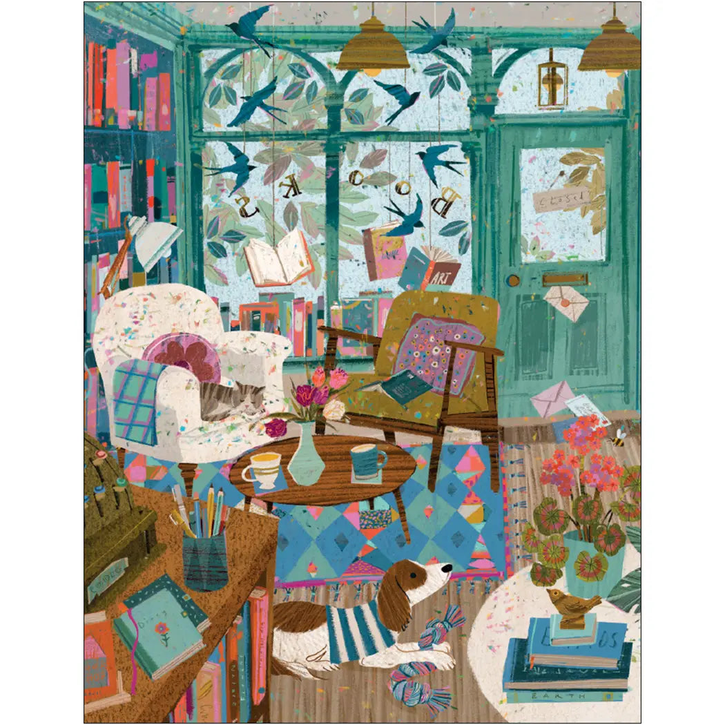 Cozy Bookstore Birthday Card