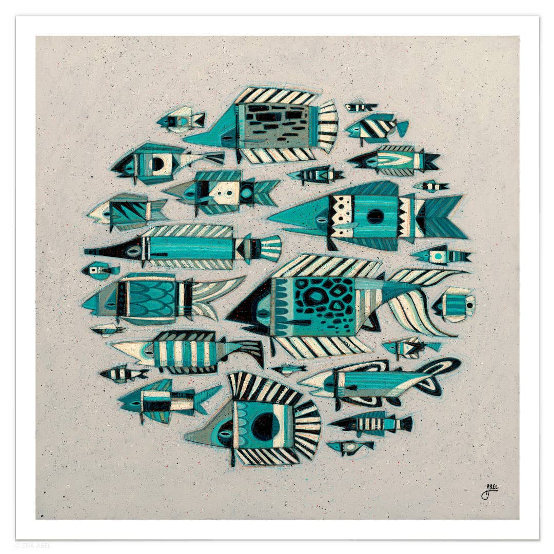 Bait Ball - WHLSL Print: Unframed / 12x12 / Bamboo Paper