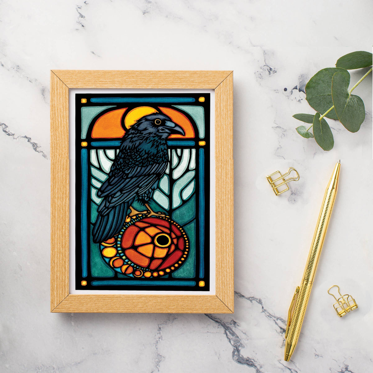 Greeting Card Raven Moon